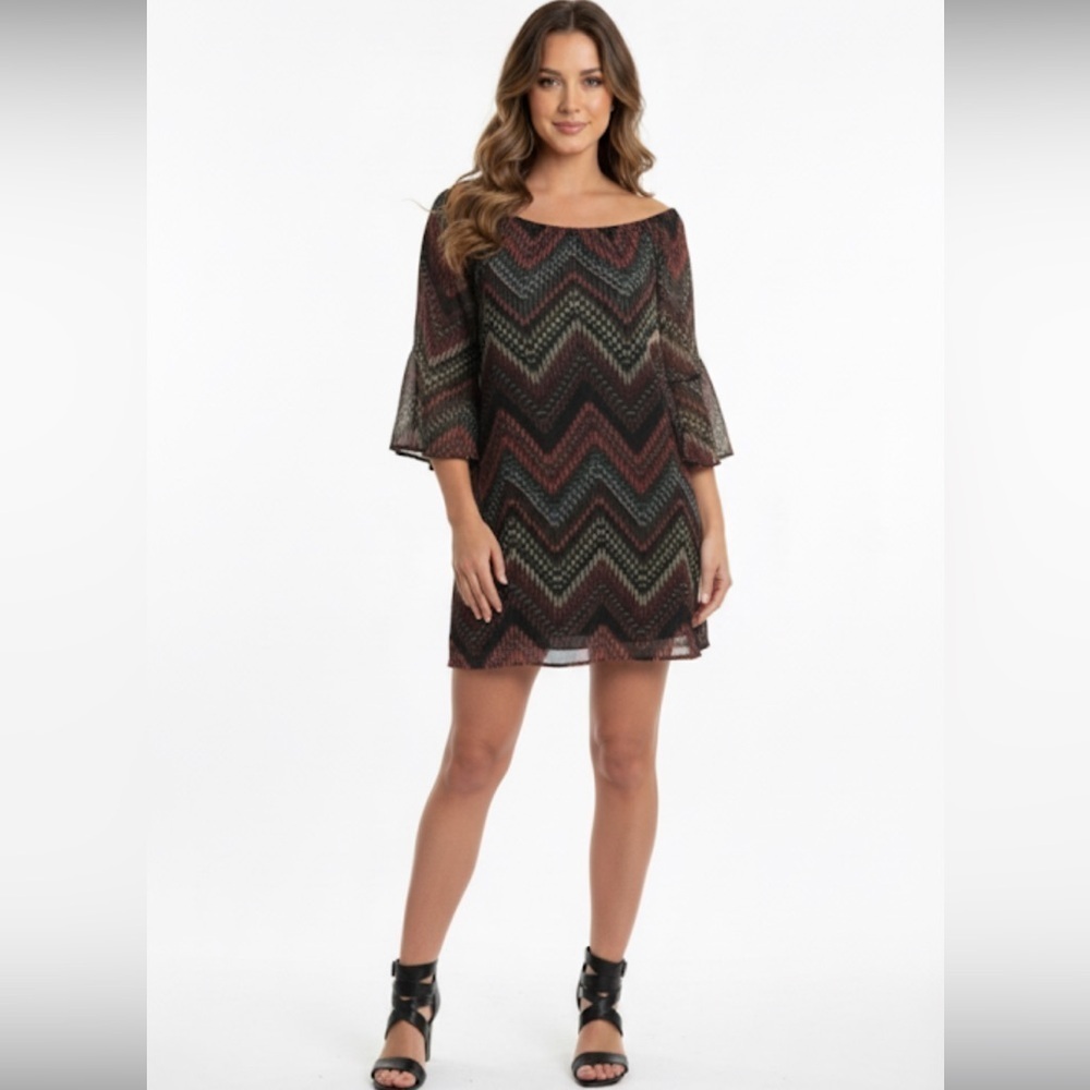 Auditions size large one shoulder chevron dress